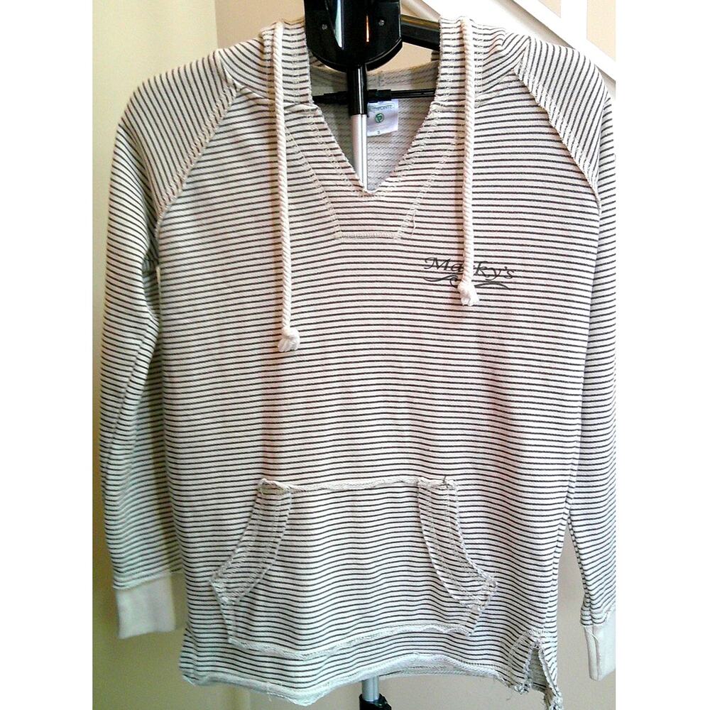 Southpointe Women's Small Summer Striped Lightweight Hoodie Gray/White